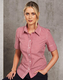  M8300S Women's Gingham Check S/S Shirt