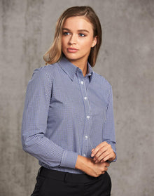  M8320L Ladies' Two Tone Check L/S Shirt