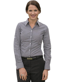  M8330L Women's Gingham Check Roll up L/S Shirt