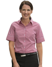  M8330S Women's Gingham Check S/S Shirt