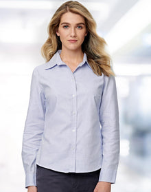  M8922 Ladies' Dot Contrast Long Sleeve Shirt