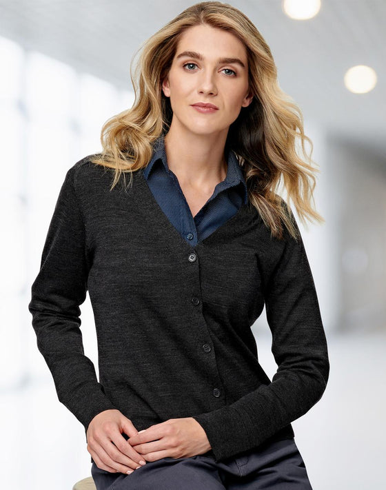 M9602 Women's 100% Merino Wool L/S Cardigan