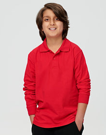  PS12K Kids' 240gsm Poly/Cotton Pique L/S Polo