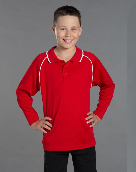 PS43K Kid's cooldry raglan L/S polo