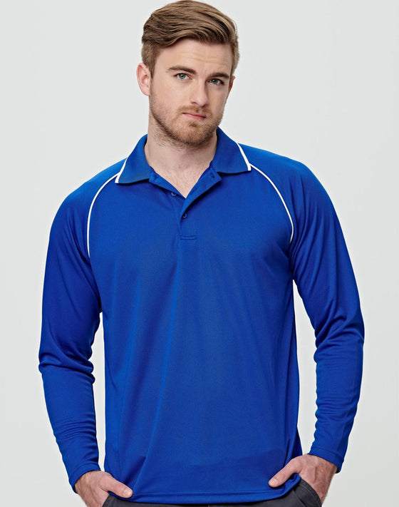 PS43 Men's cooldry raglan L/S polo