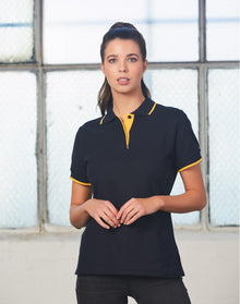  PS48A Ladies' Poly/Cotton Contrast Pique S/S Polo