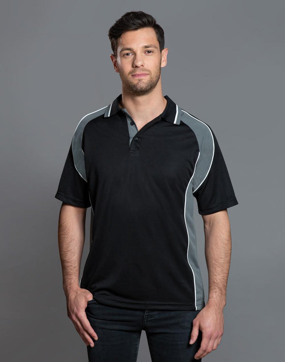 PS49 mens mini waffle coold polo