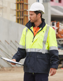  SW18A Hi Vis Two Tone Rain Proof Safety Jacket With 3M Tapes