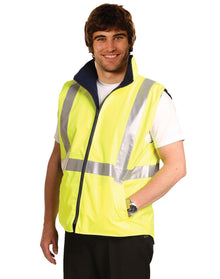  SW19A Hi Vis Reversible Safety Vest With Hoop Pattern 3M Tapes