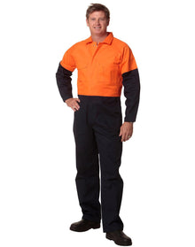  SW205 Hi Vis Two Tone Men's Cotton Drill Coverall Stout
