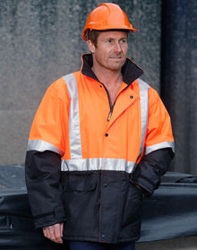  SW28A Hi Vis Two Tone Rain Proof Quilted Safety Jacket With 3M Tapes
