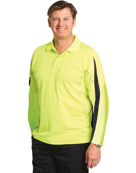 SW33A Men's Truedry L/S Hi Vis Polo