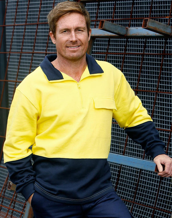 SW47 Hi Vis Two Tone Cotton Fleecy Sweat