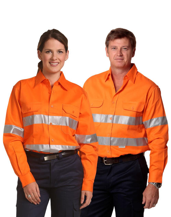 SW52 Men's Hi Vis L/S Drill Shirt With 3M Tapes
