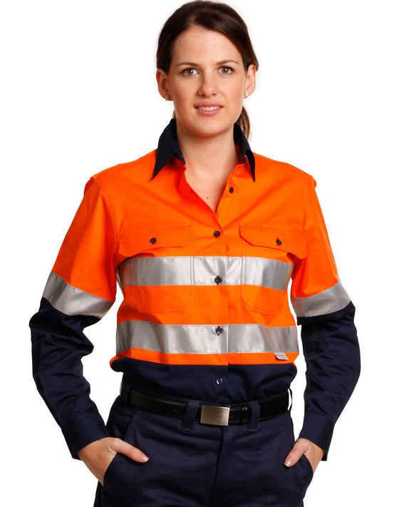 SW65 Ladies' Hi Vis L/S Safety Shirt 3M Tape