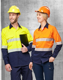  SW83 Hi Vis Cool Breeze Safety L/S Shirt (Segmented Tape)