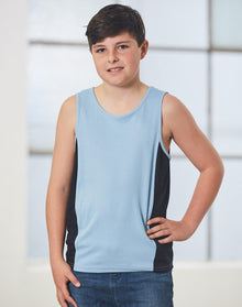  TS19K Kid's truedry contrast mesh singlet